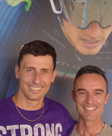 Adriano Malori, a sinistra, con Filippo Agnetti di BMZ Europe