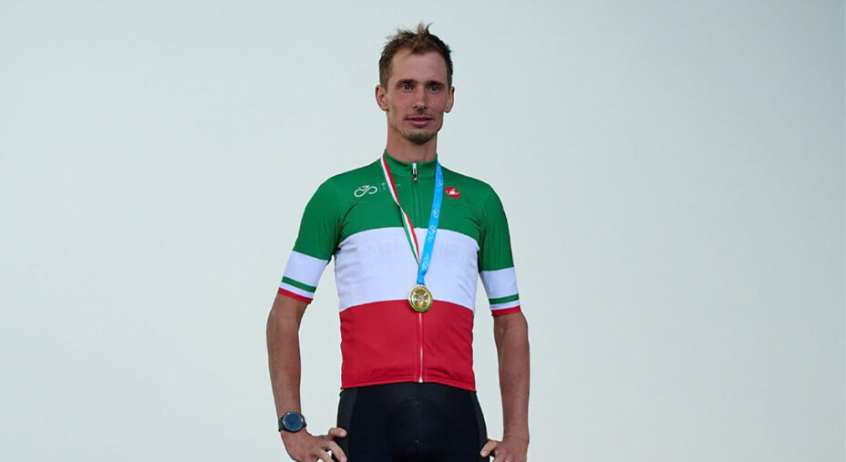 Braidot con la maglia di campione italiano. Per il friulano è la quarta maglia tricolore fra le varie specialità MTB