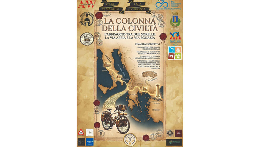 La mappa del viaggio inserita nella locandina con la quale Tegas ha promosso la sua iniziativa sociale