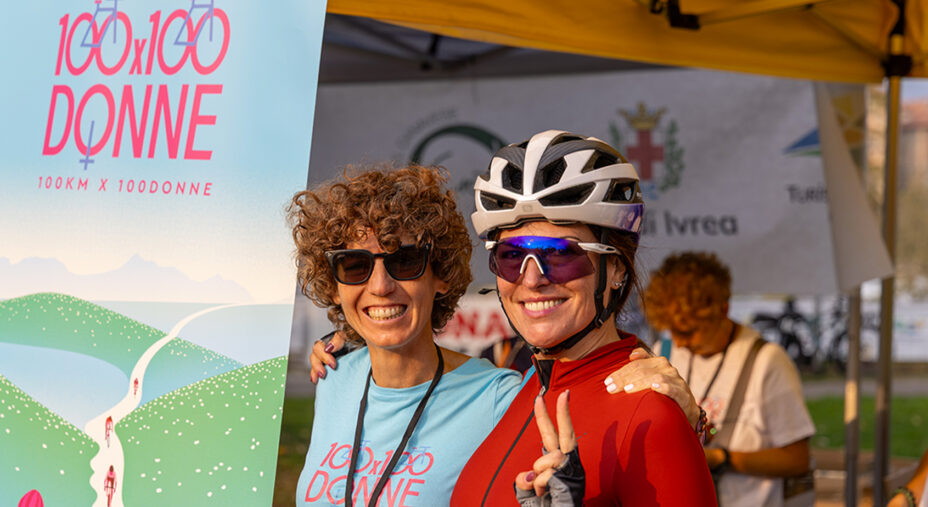 Paola Gianotti e Stefania Andriola, giornalista e ciclista (foto Luca Costanzo)