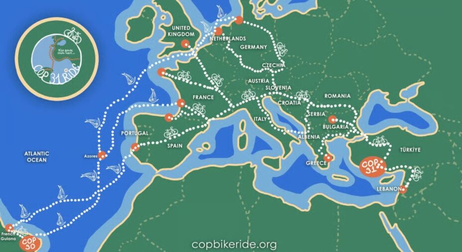 Cop31 Bike Ride, ciclostaffetta per il clima