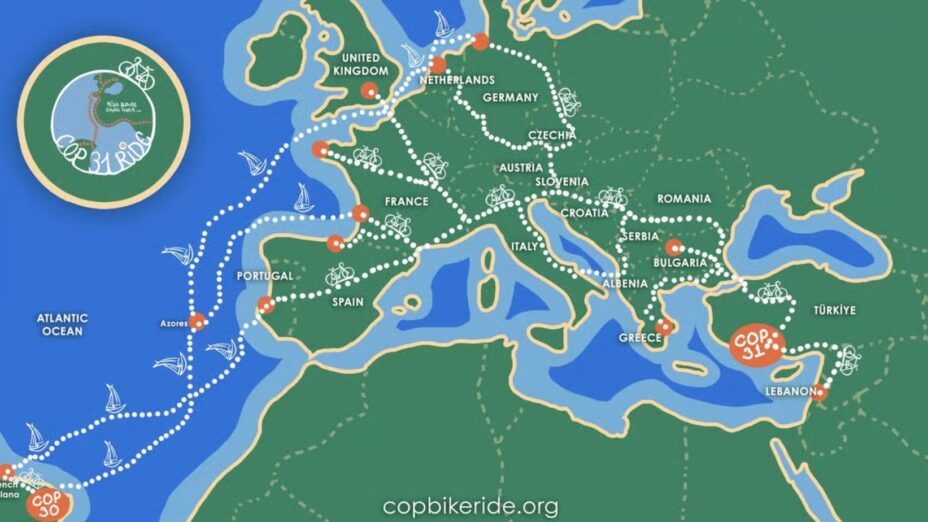 Cop31 Bike Ride, ciclostaffetta per il clima