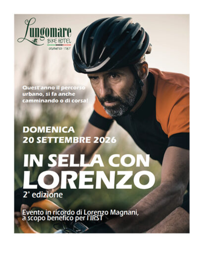 La locandina della Pedalando con Lorenzo in programma il prossimo 20 settembre, con offerta libera
