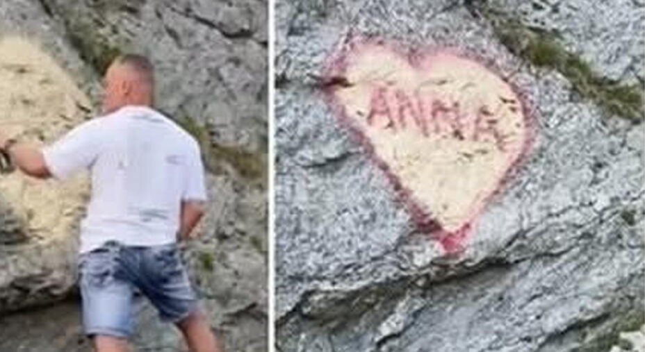 Il gesto romantico ma sconsiderato del cuore dipinto ha fatto il giro del mondo attraverso i social