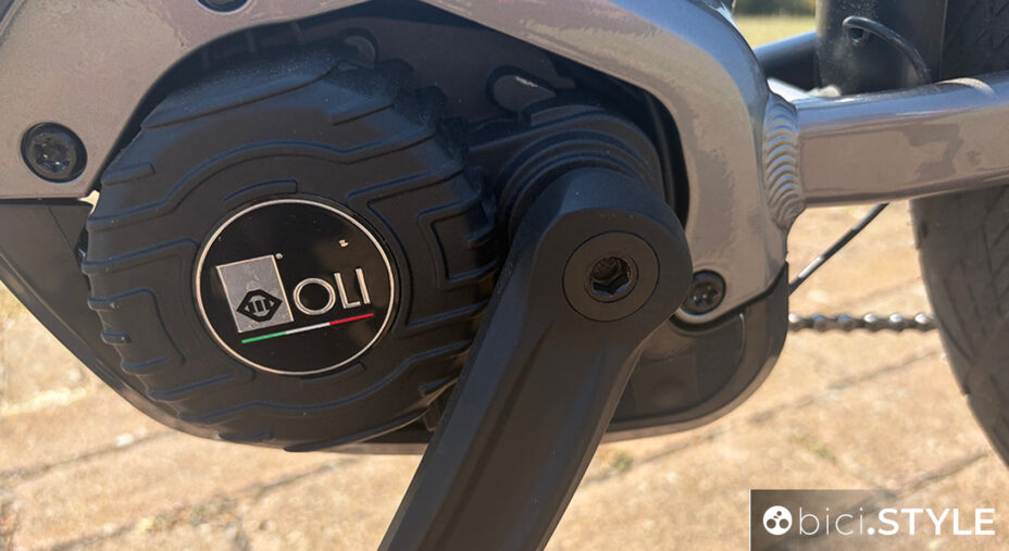 Il motore OLI Edge, prodotto a Cesena, è posizionato sul movimento centrale, è dotato di coppia massima di 90Nm e potenza massima di 750W