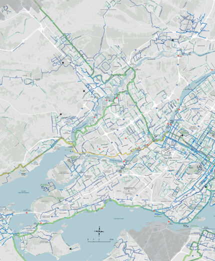 La rete delle ciclabili di Montreal conta 1.083 chilometri su sedi di diversa costruzione. 251 i chilometri su sede protetta