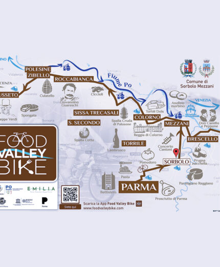 L'area dove pedalare ricade nella VenTo, nella Ciclovia del Po' Reggiano e nella Food Valley