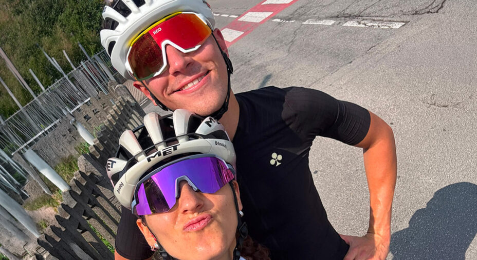Kevin Colleoni, ex ciclista professionista, compagna Eleonora Gasparrini