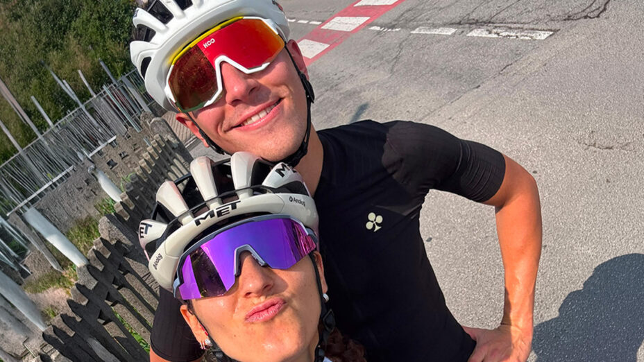 Kevin Colleoni, ex ciclista professionista, compagna Eleonora Gasparrini