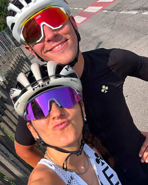 Kevin Colleoni, ex ciclista professionista, compagna Eleonora Gasparrini