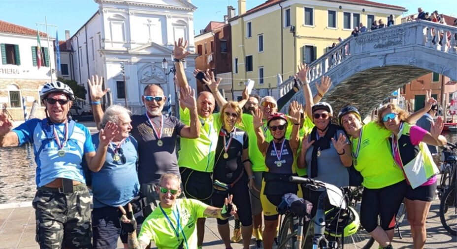 L'approdo a Chioggia di uno dei gruppi di Deltaciclando. Il viaggio si svolgerà a inizio primavera