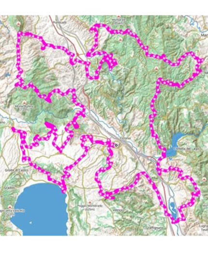 La mappa della Ciclovia di Larth, che si sviluppa su quattro lati con Orvieto come epicentro