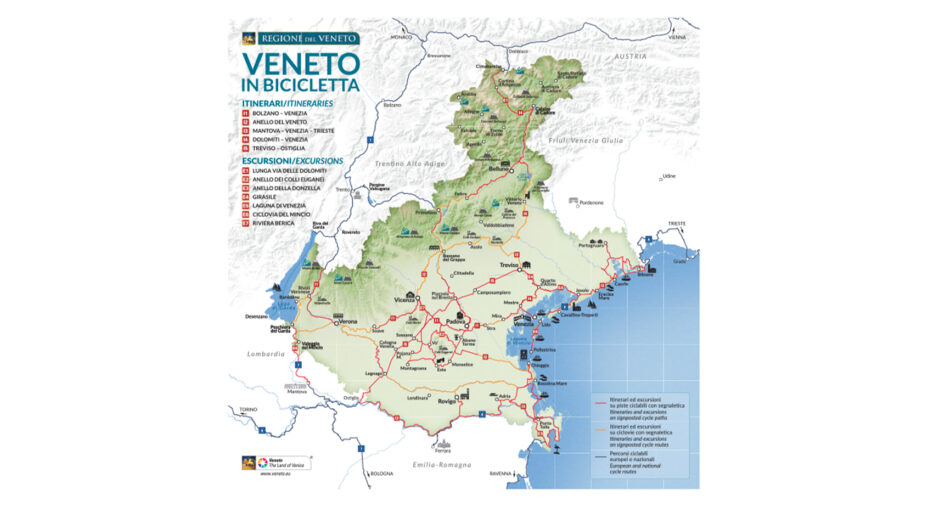 La rete cicloturistica del Veneto è scaricabile dal sito veneto.eu, al pari delle tracce GPX dei singoli tratti