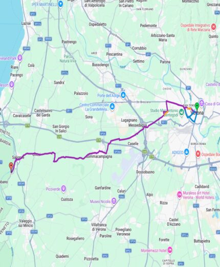 Ciclovia del Sole da Verona a Salionze (Valeggio sul Mincio), Veneto Strade
