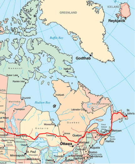 Dal Canada all’Alaska, il viaggio di Alberto e Fausto, cartina
