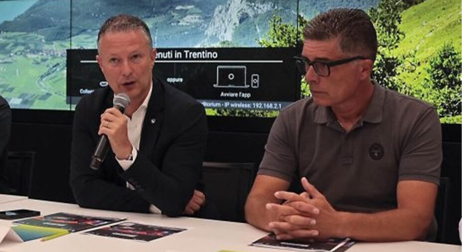 Massimo Panighel, a destra, con Mattia Gottardi l'Assessore allo Sport della Provincia Autonoma di Trento