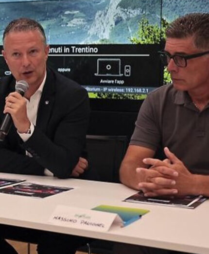 Massimo Panighel, a destra, con Mattia Gottardi l'Assessore allo Sport della Provincia Autonoma di Trento