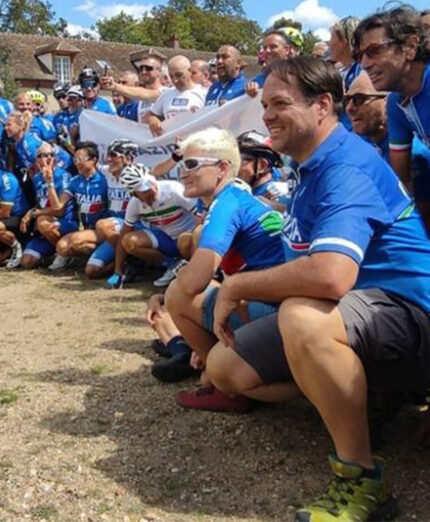 Gli azzurri dell'ultima edizione della randonnée francese, a destra in primo piano Mino Repossini