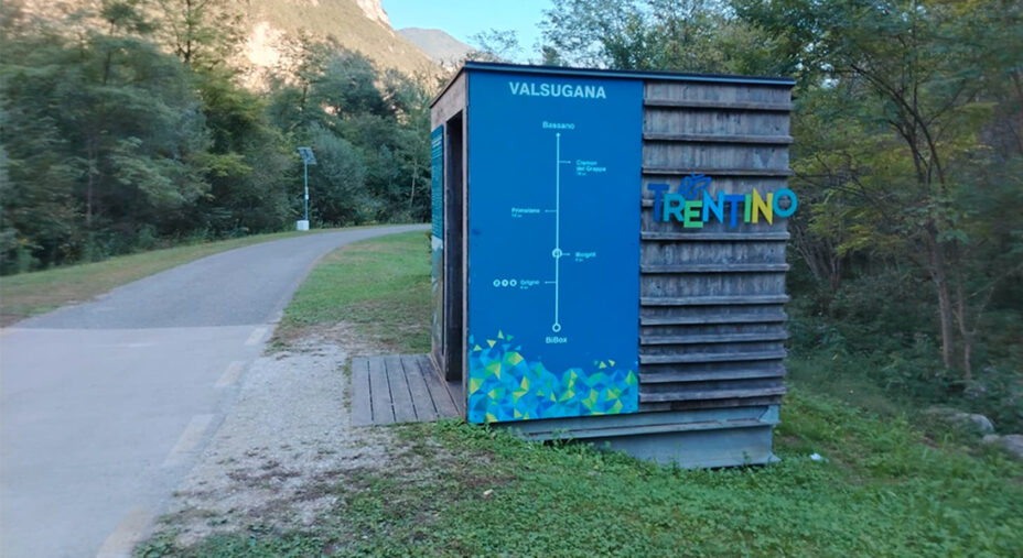 La Ciclabile della Valsugana è la spina dorsale di una vasta area turistica. Il treno permette di tornare alla base in fretta