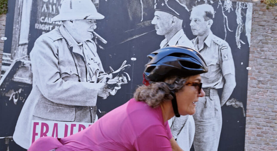 In bici al museo di Churchill a Montemaggiore, in provincia di Pesaro Urbino